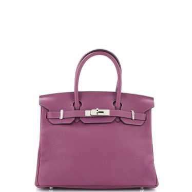 Hermes Birkin Handbag Anemone Clemence with Palla… - image 1