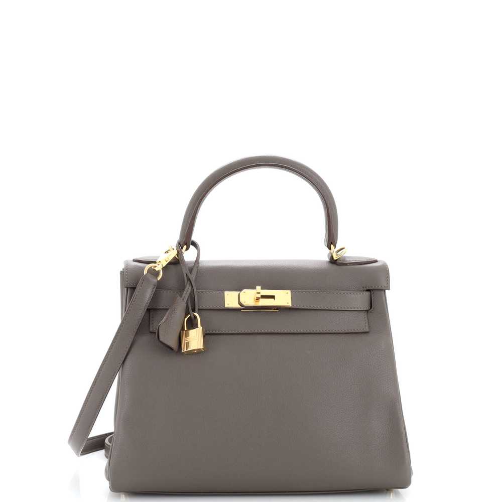 Hermes Kelly Handbag Grey Evercolor with Gold Har… - image 1