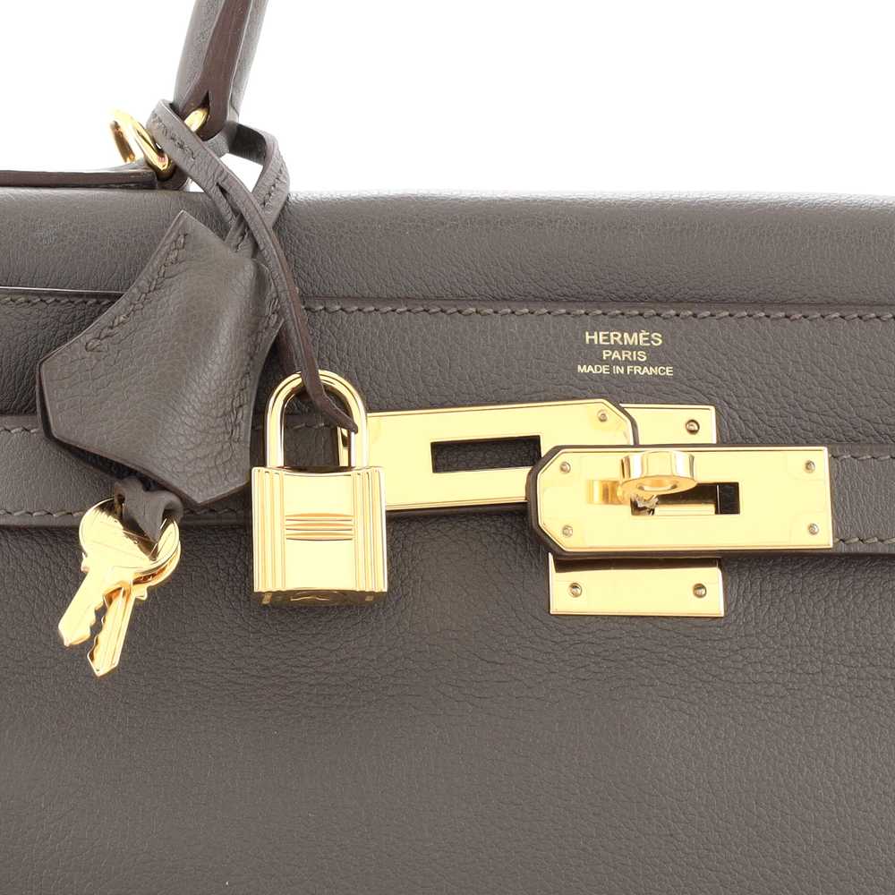 Hermes Kelly Handbag Grey Evercolor with Gold Har… - image 7