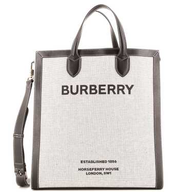 Burberry Kane Tote Horseferry Print Canvas with Le