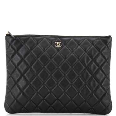 CHANEL O Case Clutch Quilted Caviar Medium - image 1