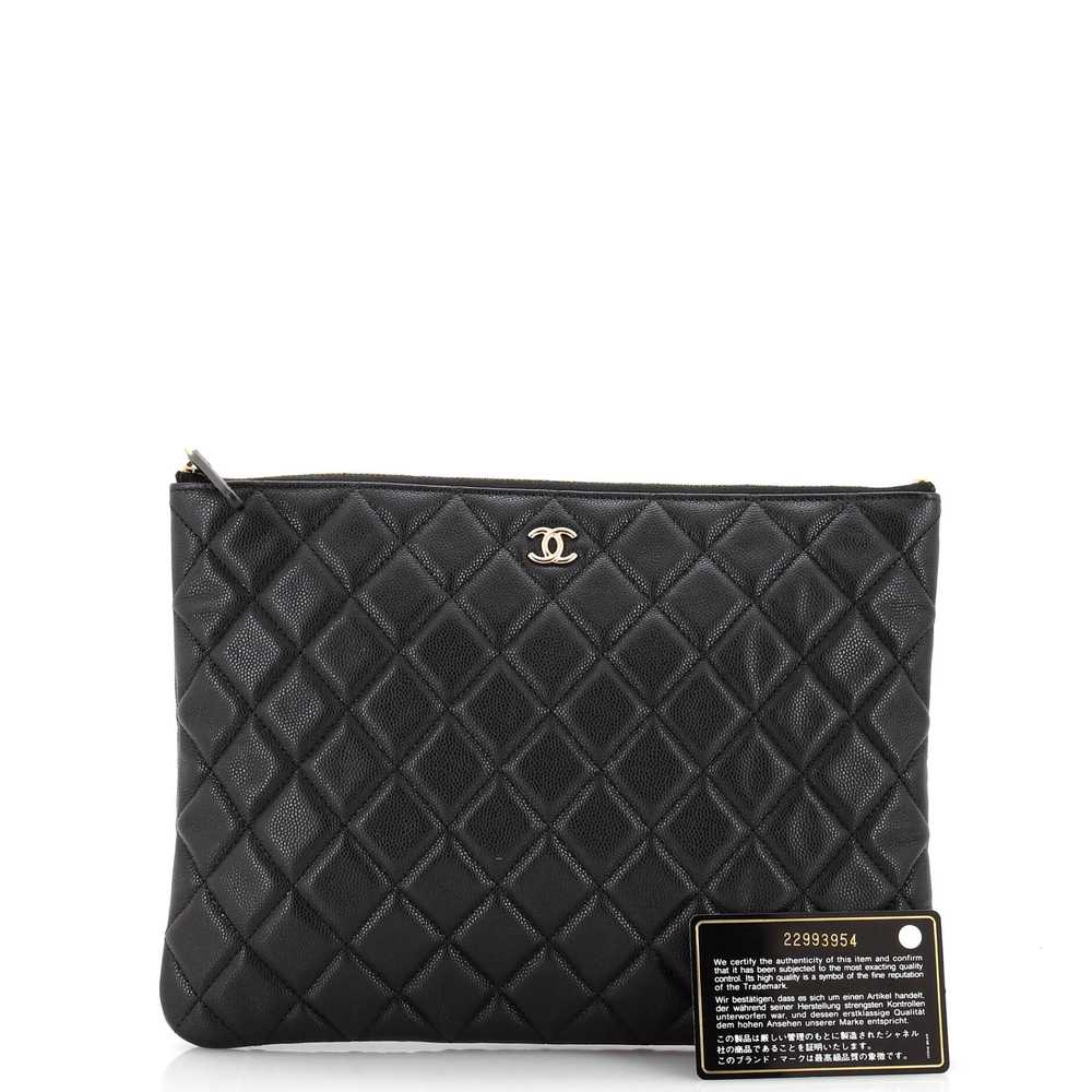 CHANEL O Case Clutch Quilted Caviar Medium - image 2