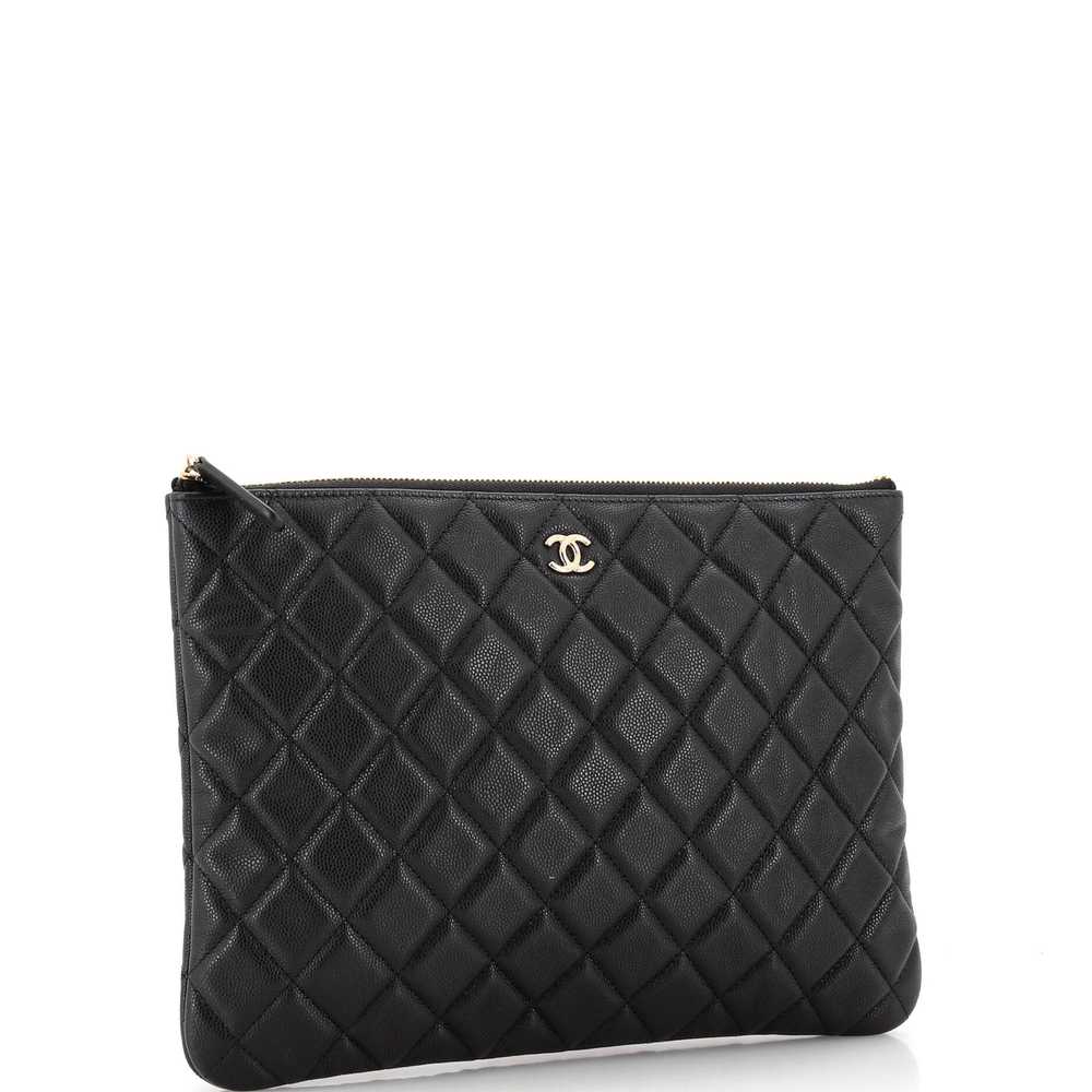 CHANEL O Case Clutch Quilted Caviar Medium - image 3