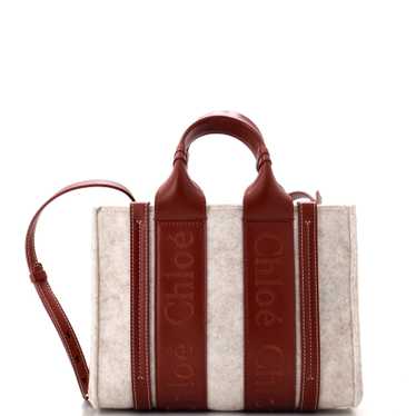 CHLOE Woody Tote Recycled Felt with Leather Small