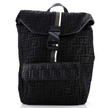 FENDI Buckle Flap Backpack Zucca Mesh with Leathe… - image 1