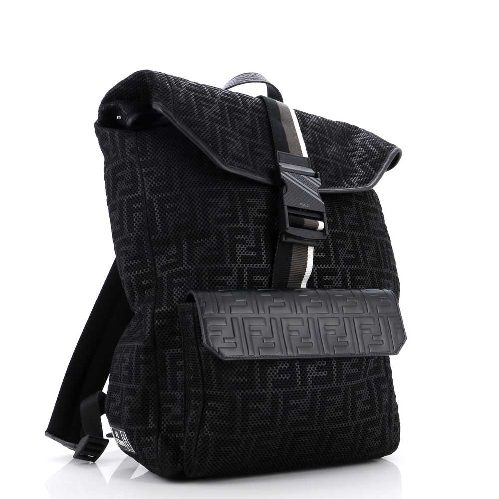 FENDI Buckle Flap Backpack Zucca Mesh with Leathe… - image 2