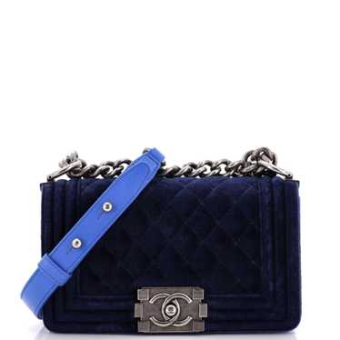 CHANEL Boy Flap Bag Quilted Velvet Small