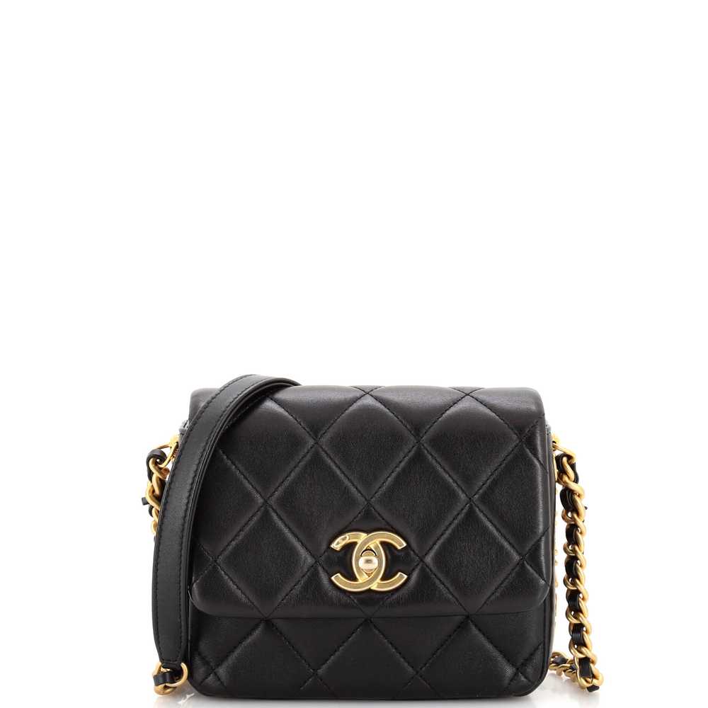 CHANEL Side Note Flap Bag Quilted Lambskin Mini - image 1