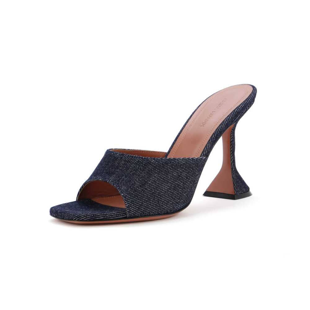 Amina Muaddi Women's Lupita Heeled Mules Denim 95 - image 1