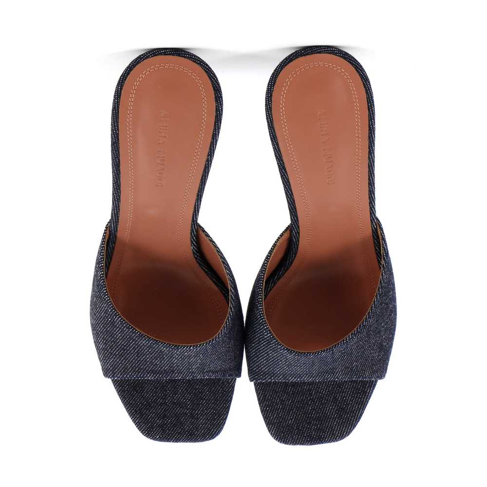 Amina Muaddi Women's Lupita Heeled Mules Denim 95 - image 2