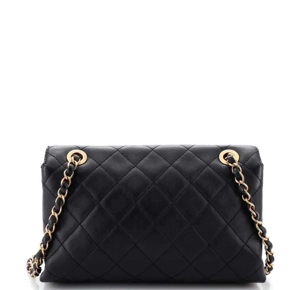 CHANEL Logo Enchained Flap Bag Quilted Calfskin M… - image 3