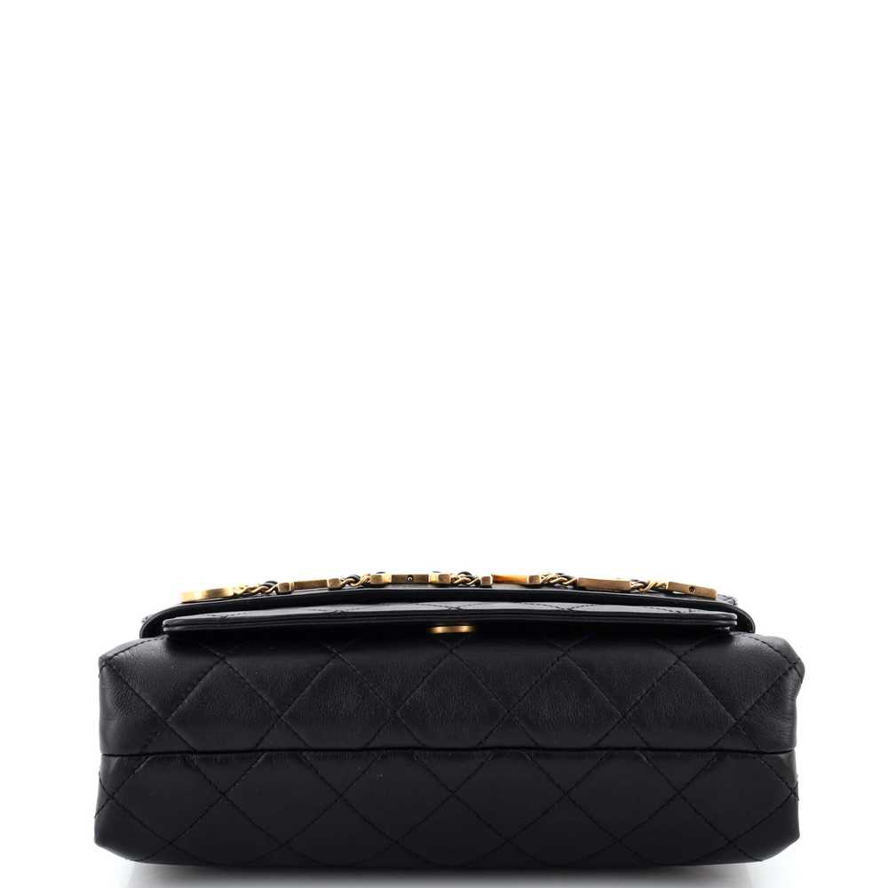 CHANEL Logo Enchained Flap Bag Quilted Calfskin M… - image 4