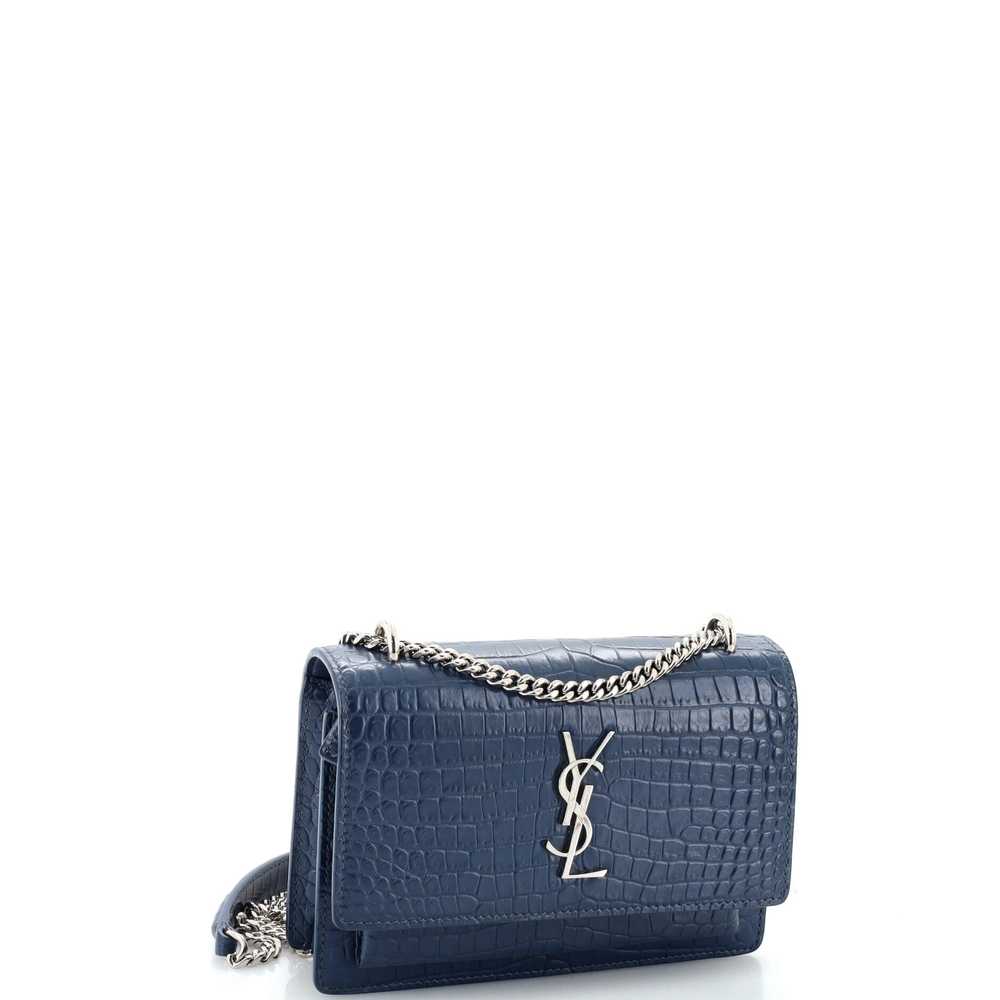 Saint Laurent Sunset Chain Wallet Crocodile Embos… - image 2