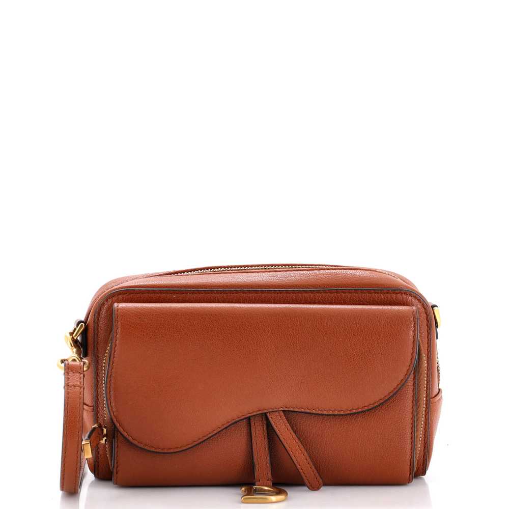 Christian Dior Saddle Double Crossbody Pouch Leat… - image 1