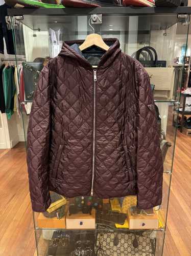 Prada Prada quilted padded nylon jacket burgundy w