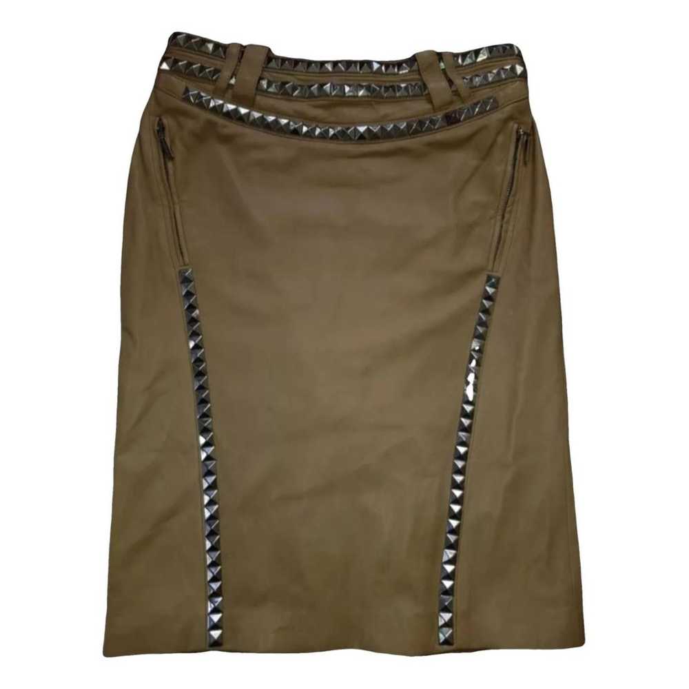 Versace Leather mid-length skirt - image 1