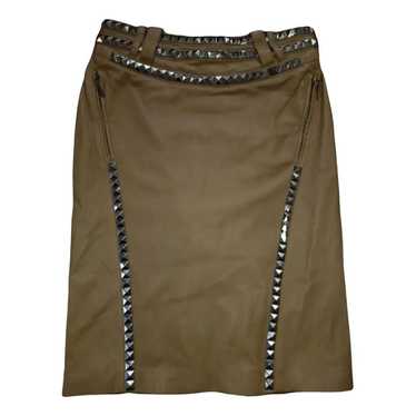 Versace Leather mid-length skirt - image 1