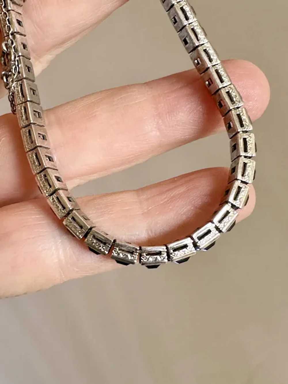 Art Deco Sterling Paste Bracelet - image 5