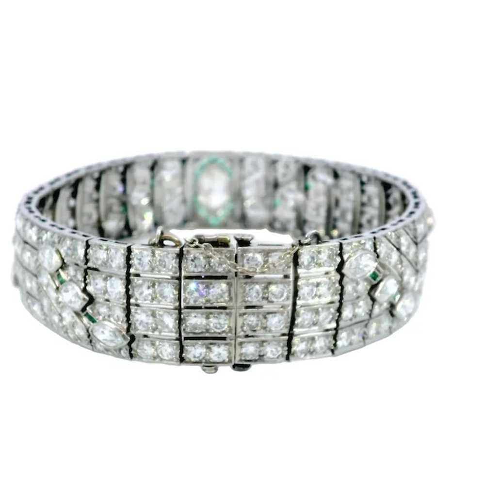 Art Deco Circa 1920 Diamond and Emerald Platinum … - image 3