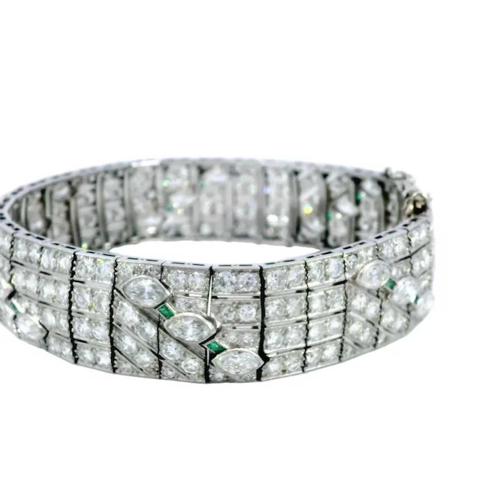 Art Deco Circa 1920 Diamond and Emerald Platinum … - image 4