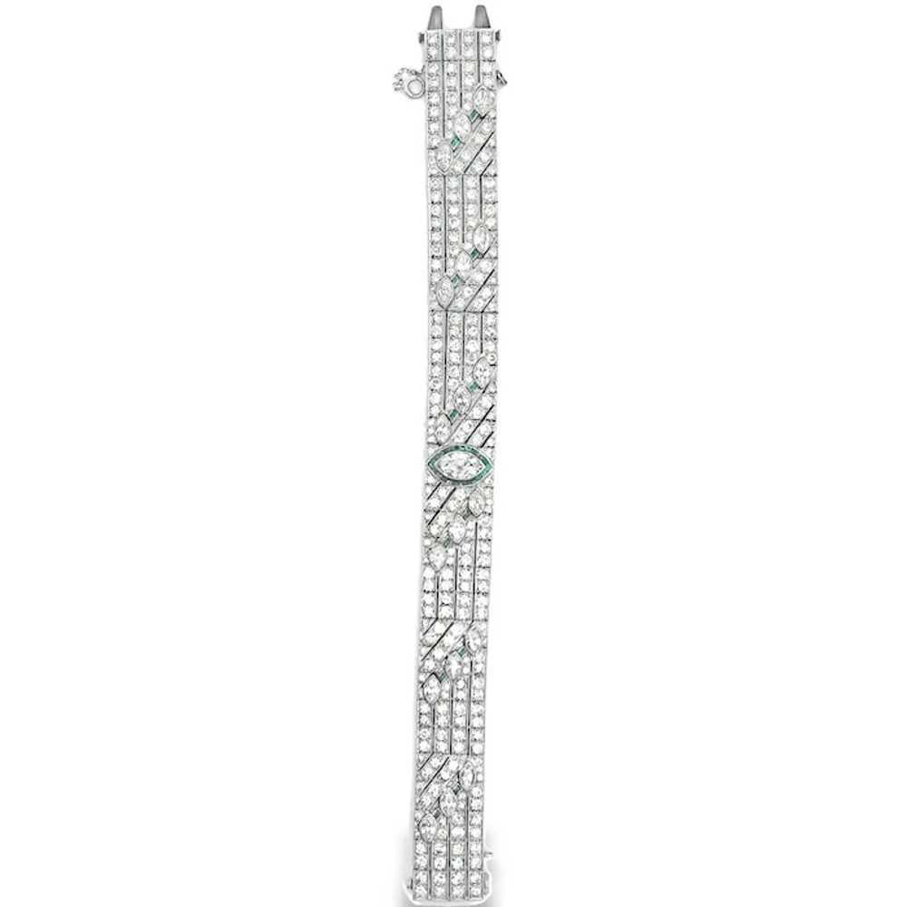 Art Deco Circa 1920 Diamond and Emerald Platinum … - image 6