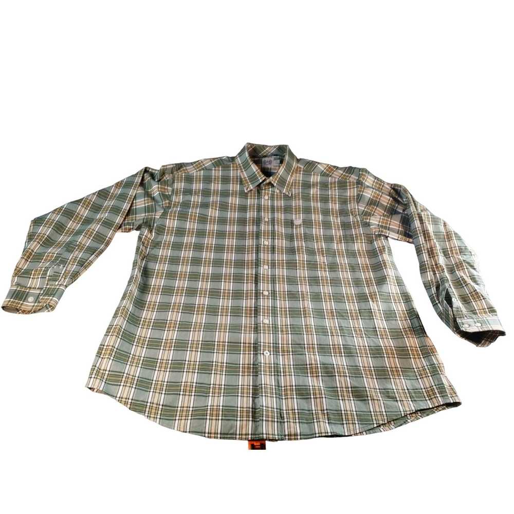 Cinch Cinch Button Up Shirt Men Sz XL Green Brown… - image 1