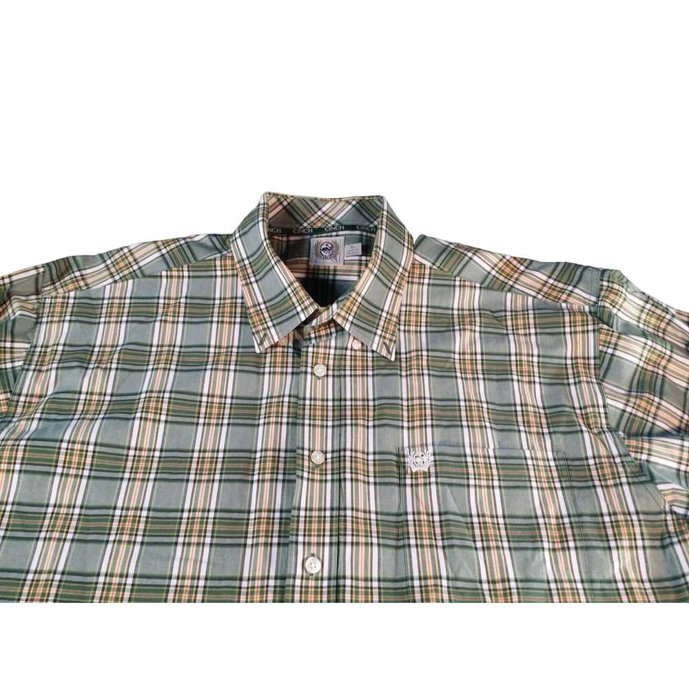 Cinch Cinch Button Up Shirt Men Sz XL Green Brown… - image 2