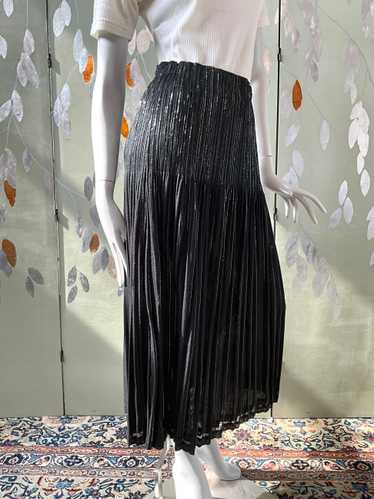 Vintage 1990s Issey Miyake Black and Silver Metal… - image 1