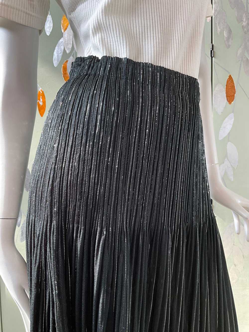 Vintage 1990s Issey Miyake Black and Silver Metal… - image 2