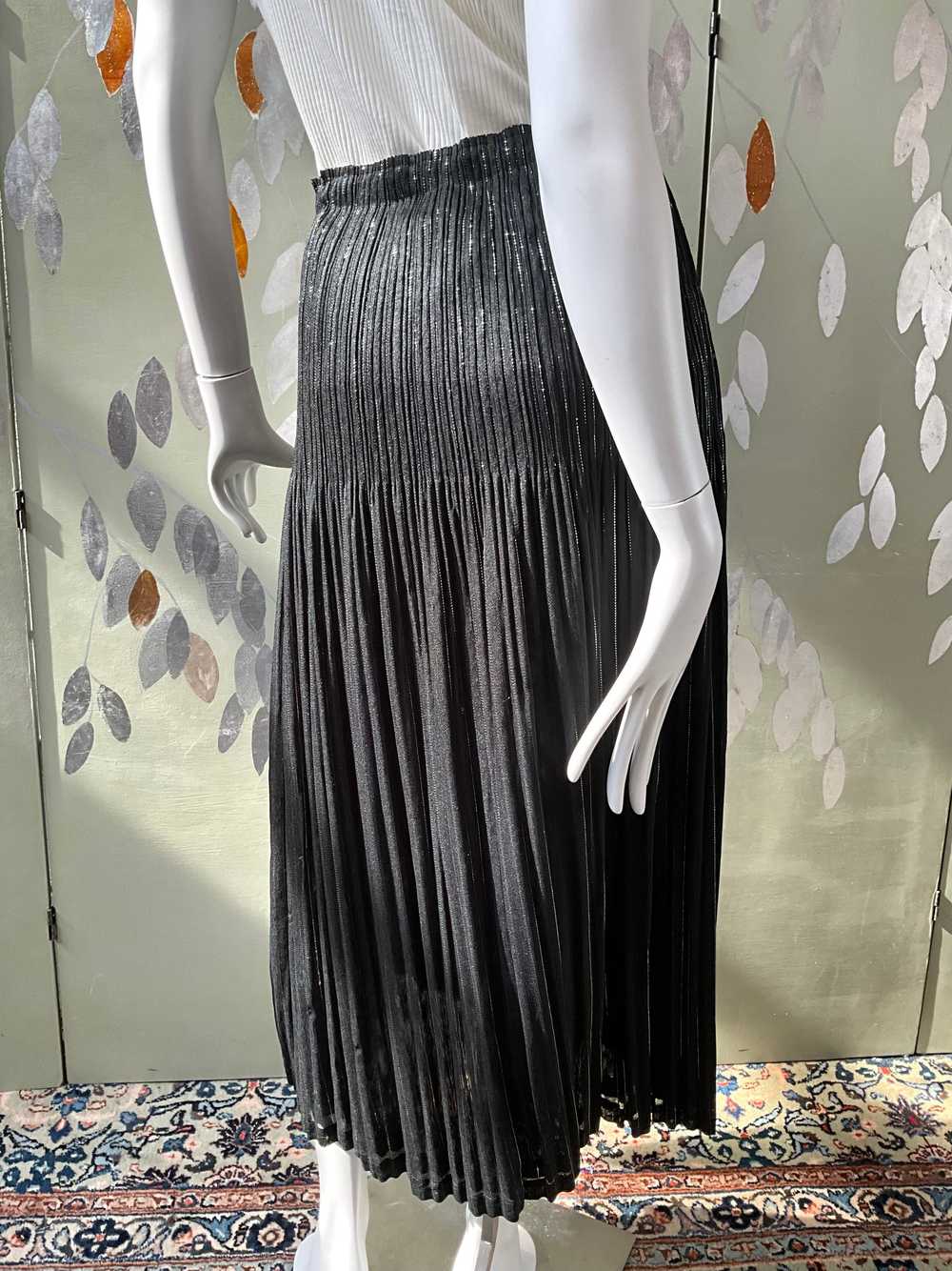 Vintage 1990s Issey Miyake Black and Silver Metal… - image 7