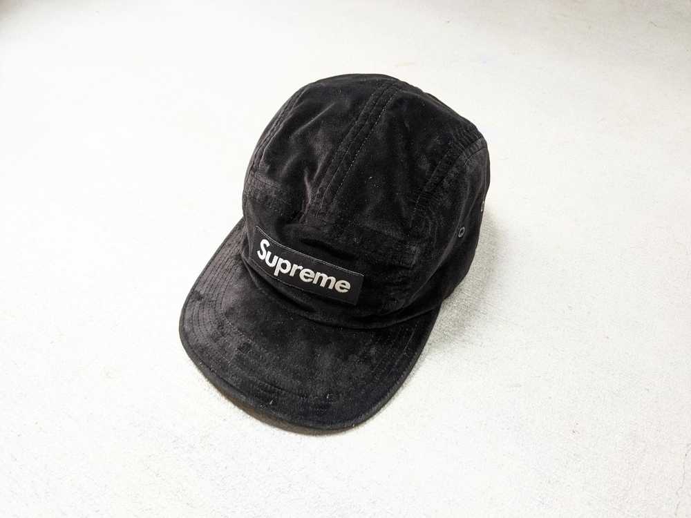 Supreme Supreme Velvet Camp Cap Black Hat 5 Panel… - image 2