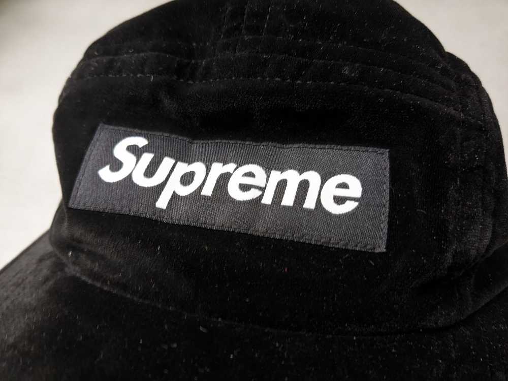 Supreme Supreme Velvet Camp Cap Black Hat 5 Panel… - image 5