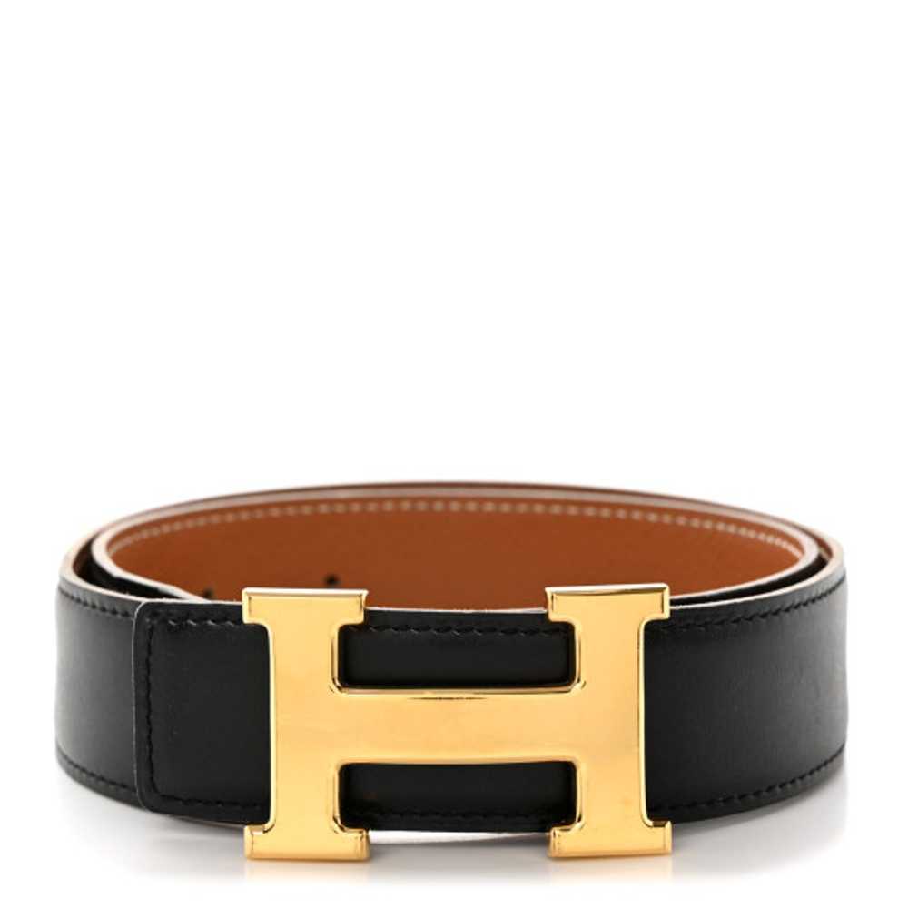 HERMES Swift Epsom 24mm Mini H Belt 70 28 Black G… - image 1