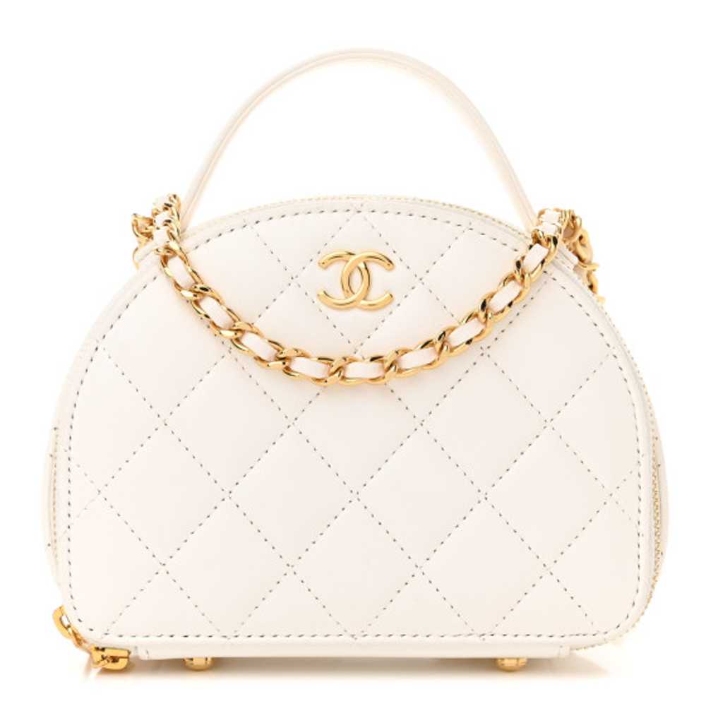 CHANEL Lambskin Quilted Small Chic Riviera Top Ha… - image 1