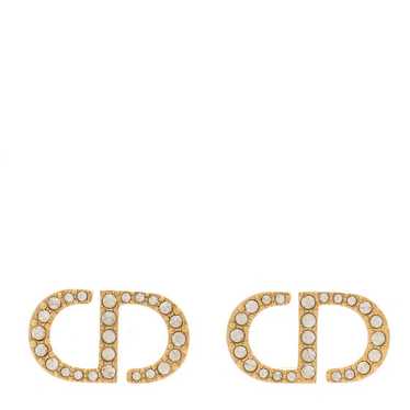 CHRISTIAN DIOR Crystal Clair D Lune Earrings Gold