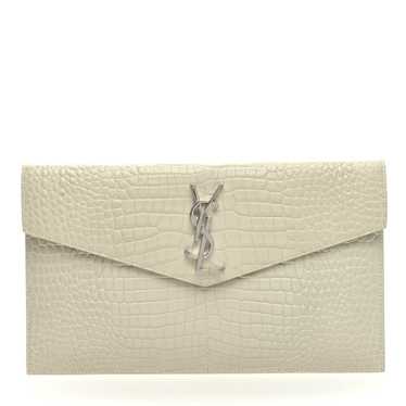 SAINT LAURENT Calfskin Crocodile Embossed Uptown … - image 1