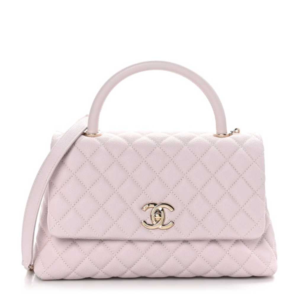 CHANEL Caviar Quilted Small Coco Handle Flap Lila… - image 1