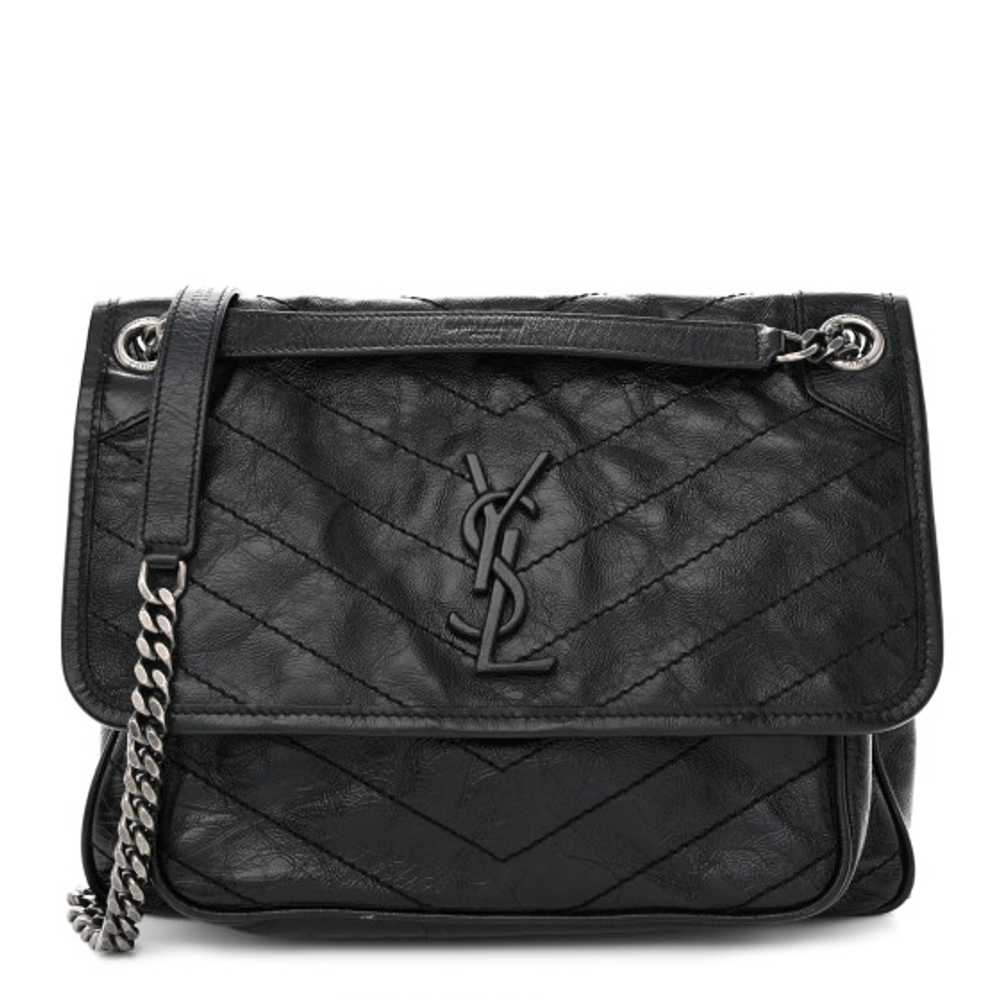 SAINT LAURENT Crinkled Calfskin Matelasse Monogra… - image 1