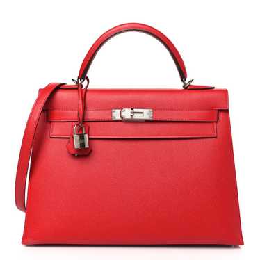 HERMES Epsom Kelly Sellier 32 Rouge Casaque - image 1