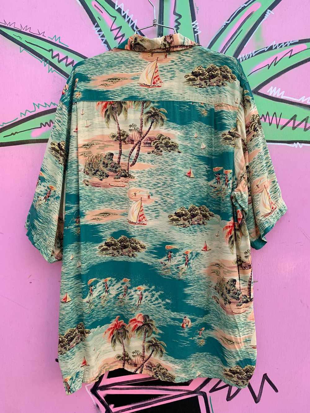 1990S – Y2K MADE IN USA LUCKY BRAND RAYON TROPICA… - image 8