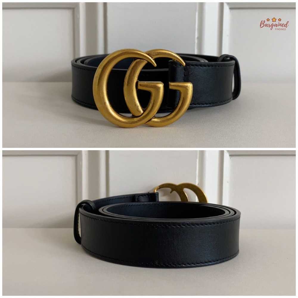 Gucci Gucci Black Smooth Leather Signature Double… - image 3