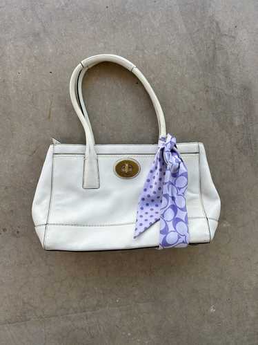 Coach 2008 coach madeline leather tote bag - white