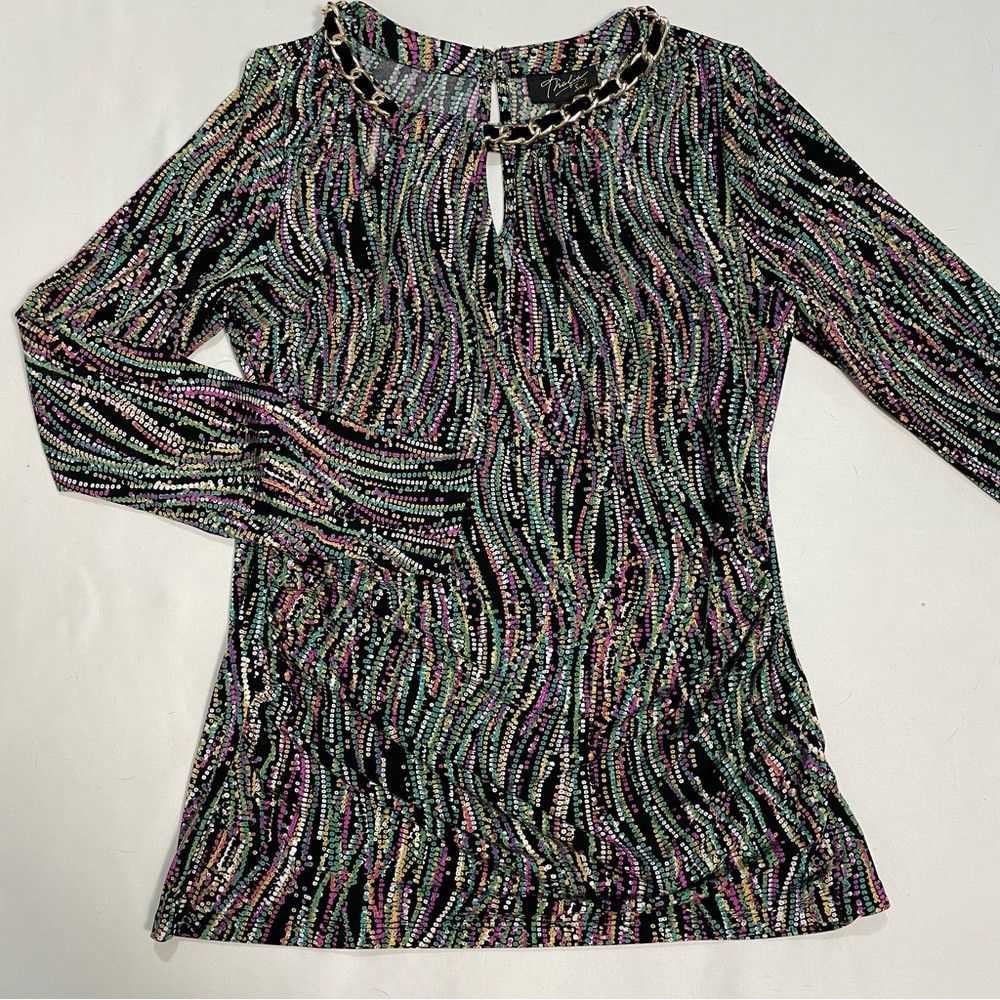 Other Thalia Sodi Tri Cut Chain Neck Long Sleeve … - image 5