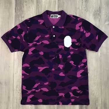 Bape BAPE Purple camo APE HEAD LOGO polo shirt - image 1