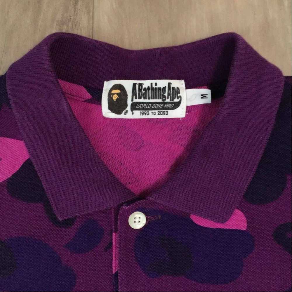 Bape BAPE Purple camo APE HEAD LOGO polo shirt - image 3