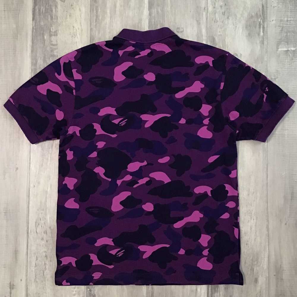 Bape BAPE Purple camo APE HEAD LOGO polo shirt - image 4