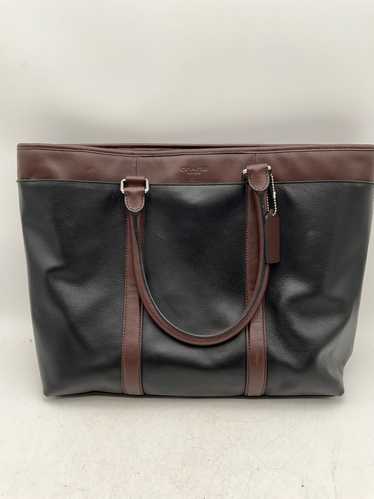 Coach Two Tone Black Brown Leather Tote Bag