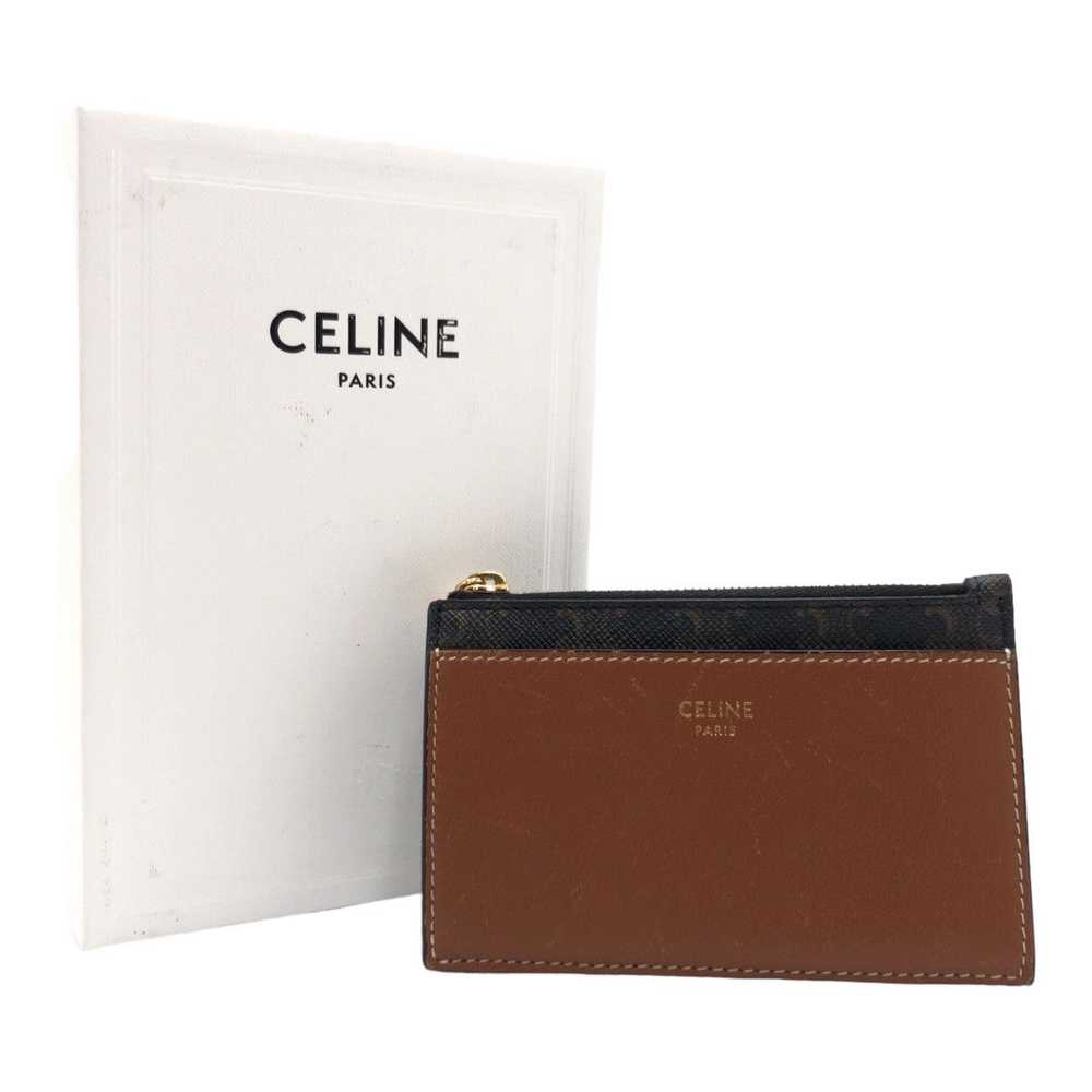 Celine Celine Celine Triomphe Canvas Coin Case Ca… - image 7