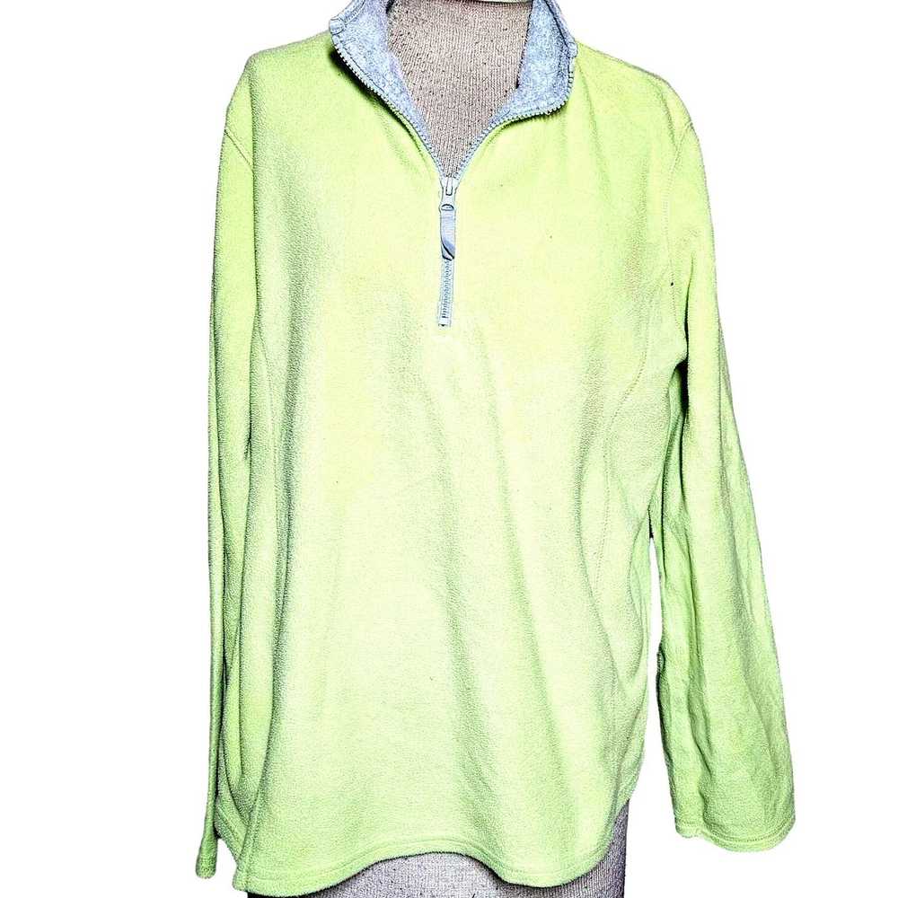 St. Johns Bay Bright Green Fleece Quarter Zip Siz… - image 1