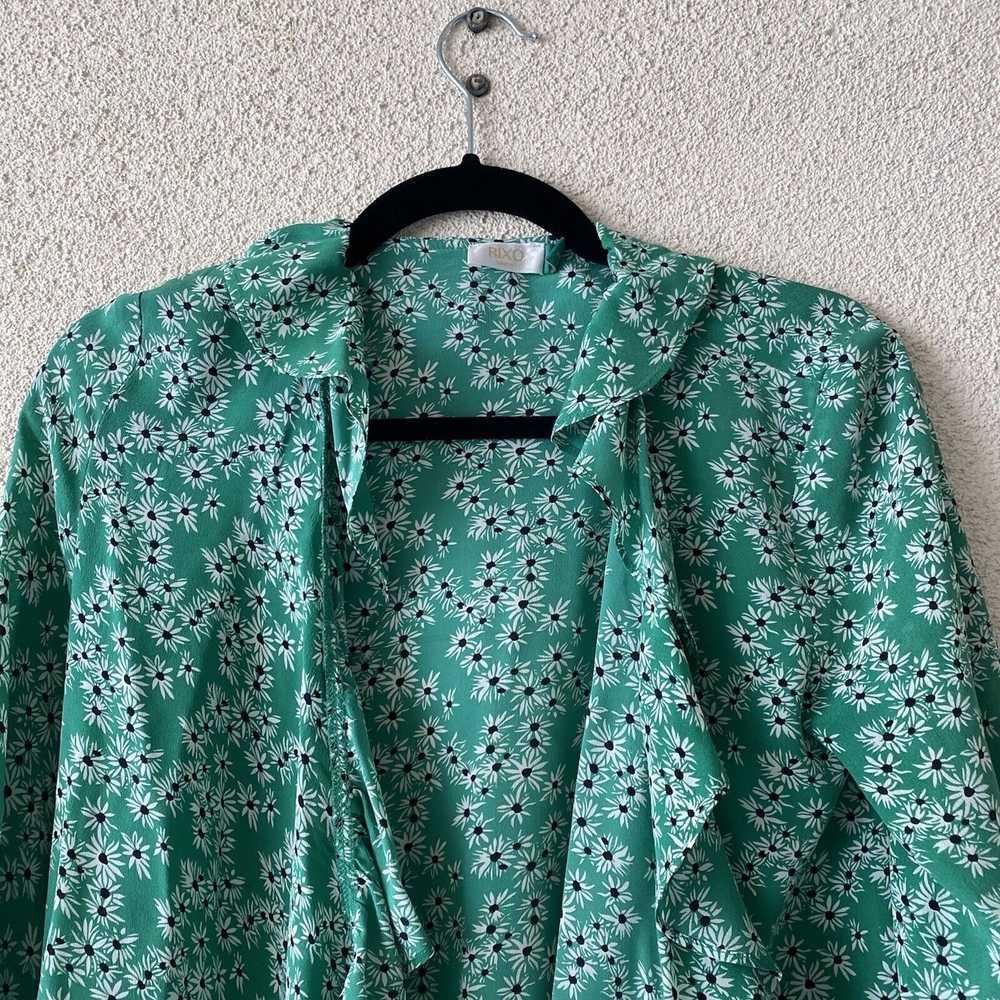 Rixo Rixo Womens Top Green Silk Floral Print Wrap… - image 3